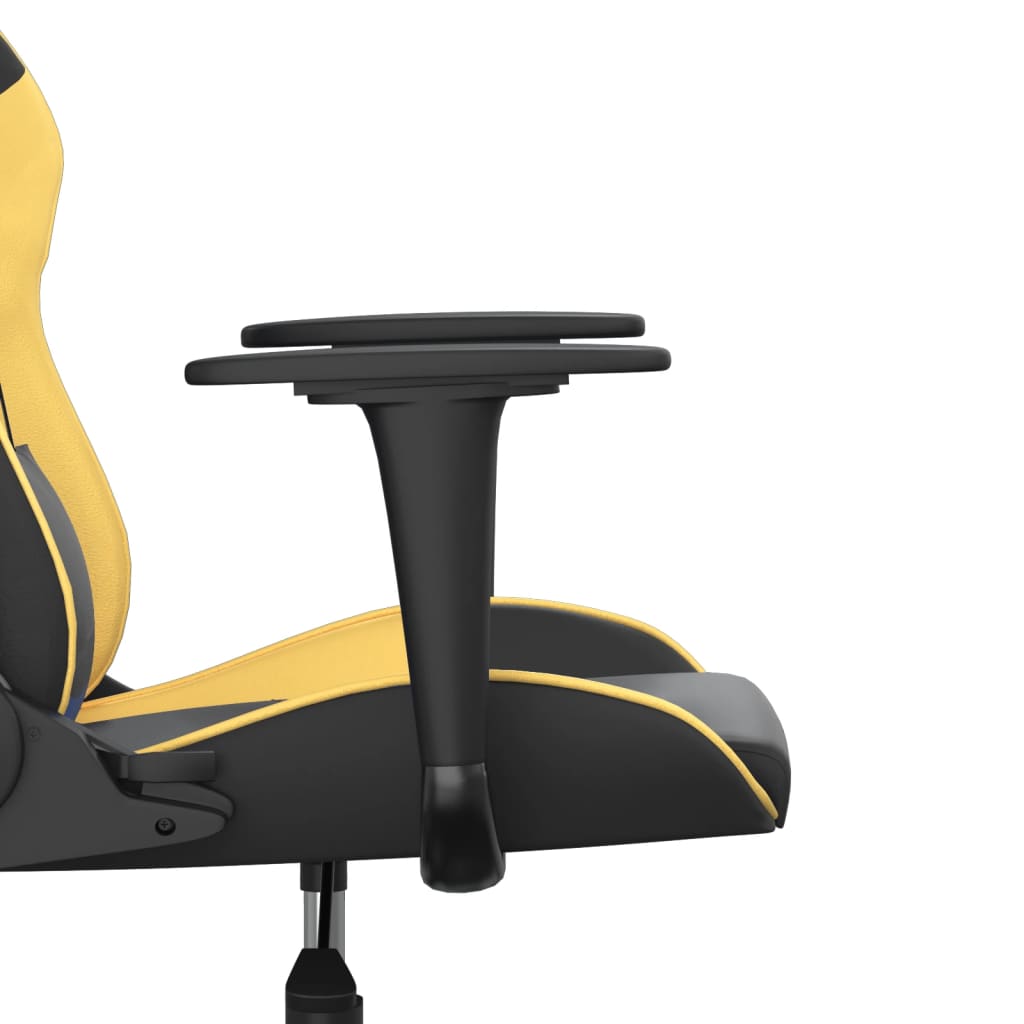 gamingstol m. massagefunktion kunstlæder sort guldfarvet