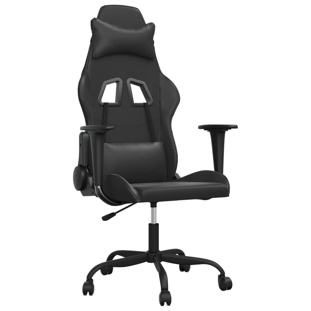 gamingstol med massagefunktion kunstlæder sort