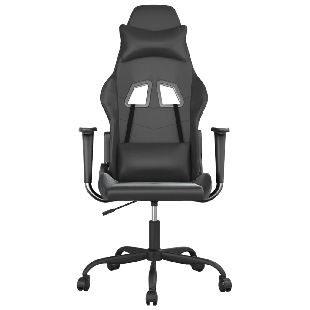 gamingstol med massagefunktion kunstlæder sort