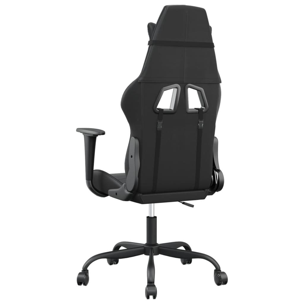 gamingstol med massagefunktion kunstlæder sort
