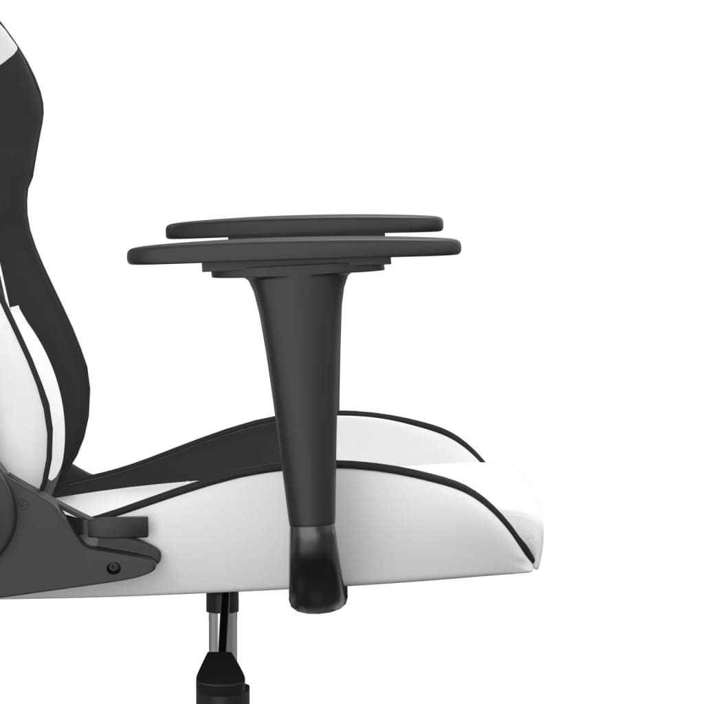 gamingstol m. massagefunktion kunstlæder hvid og sort