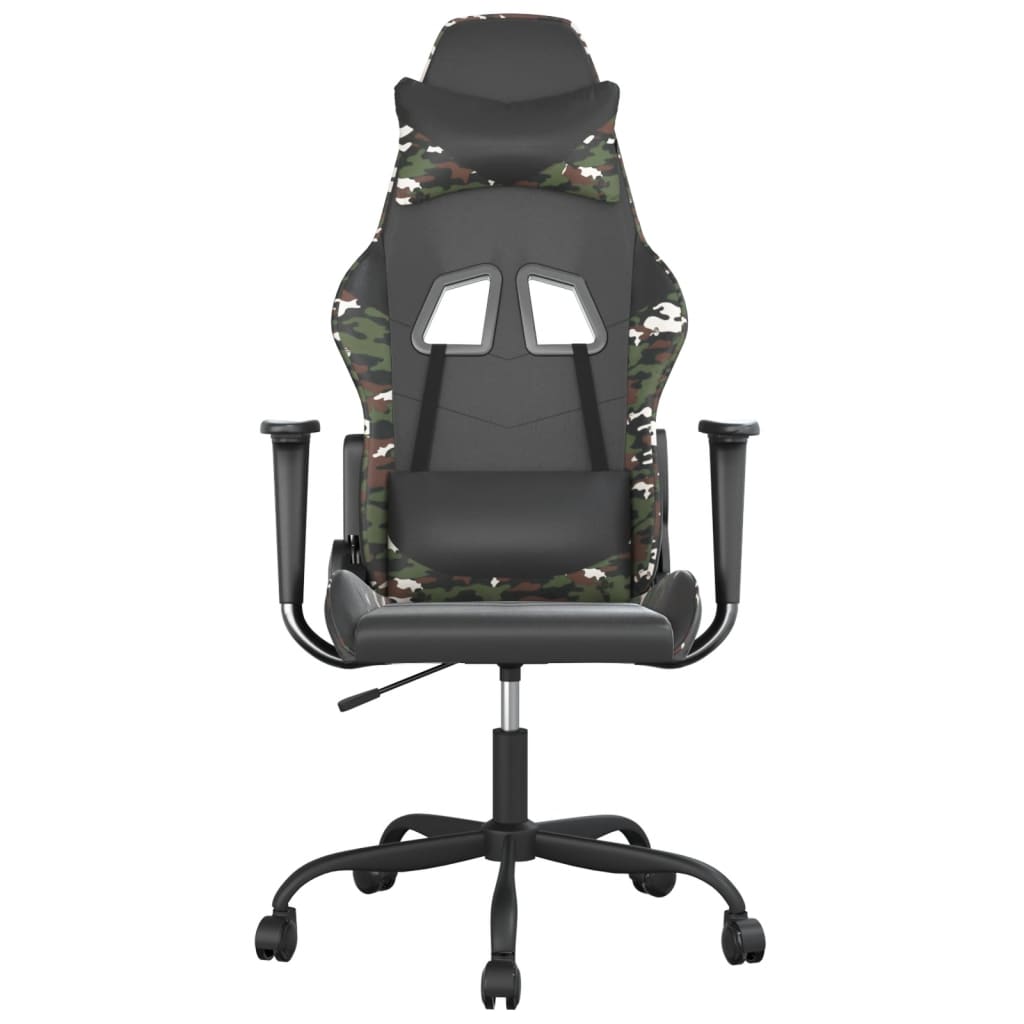 gamingstol m. massagefunktion kunstlæder sort og camouflage