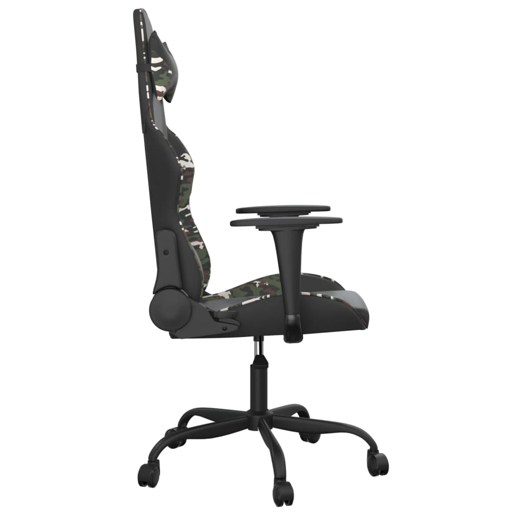 gamingstol m. massagefunktion kunstlæder sort og camouflage