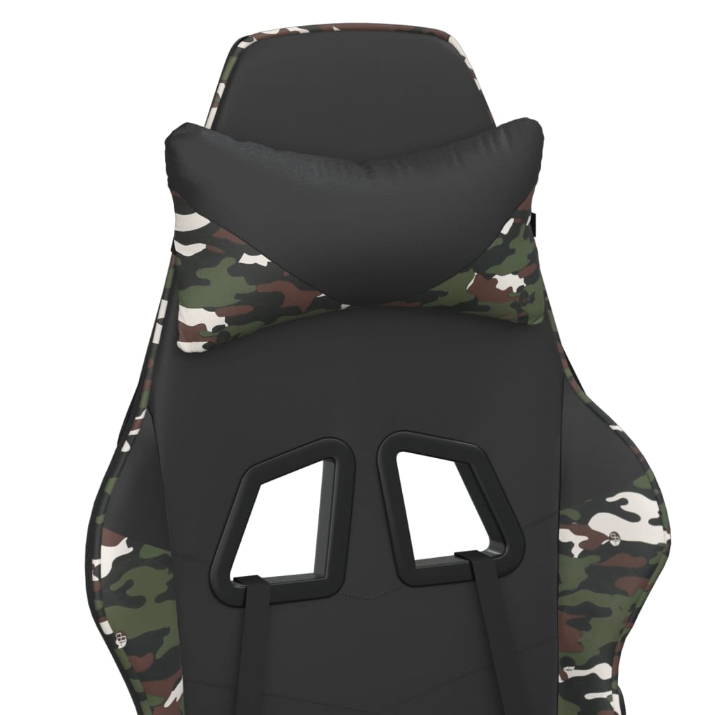 gamingstol m. massagefunktion kunstlæder sort og camouflage