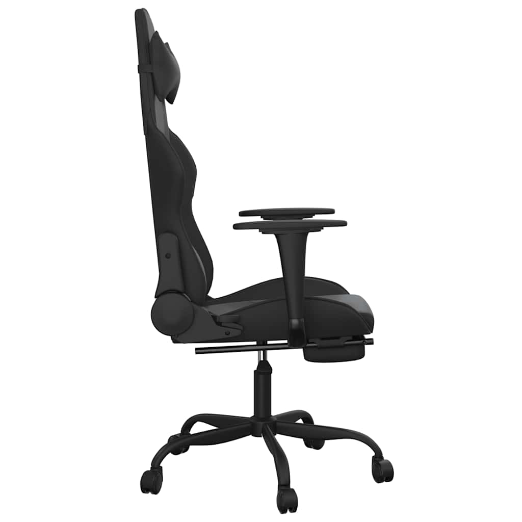 gamingstol m. massagefunktion og fodstøtte kunstlæder sort