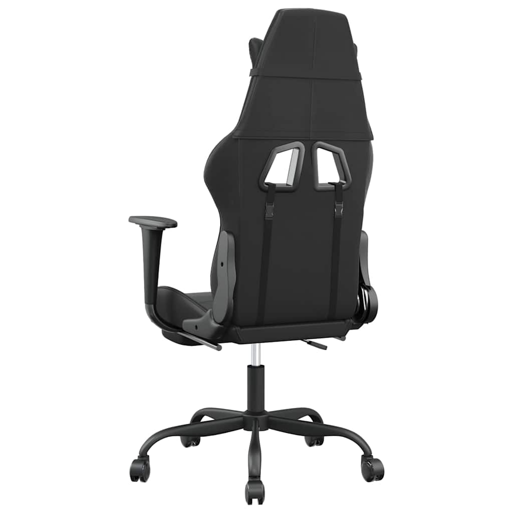 gamingstol m. massagefunktion og fodstøtte kunstlæder sort