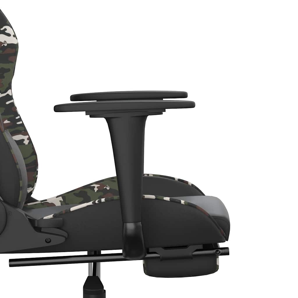 gamingstol m. massage og fodstøtte kunstlæder sort camouflage