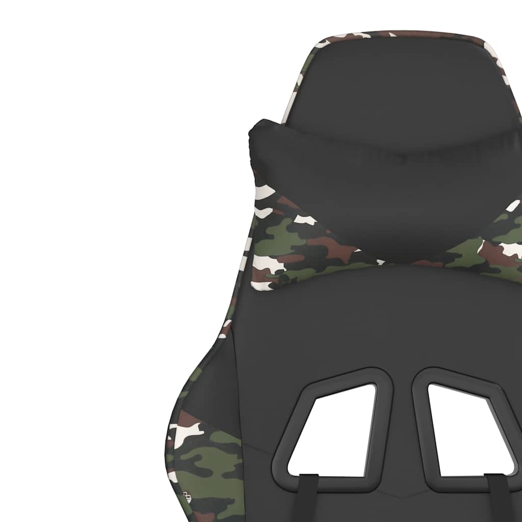 gamingstol m. massage og fodstøtte kunstlæder sort camouflage