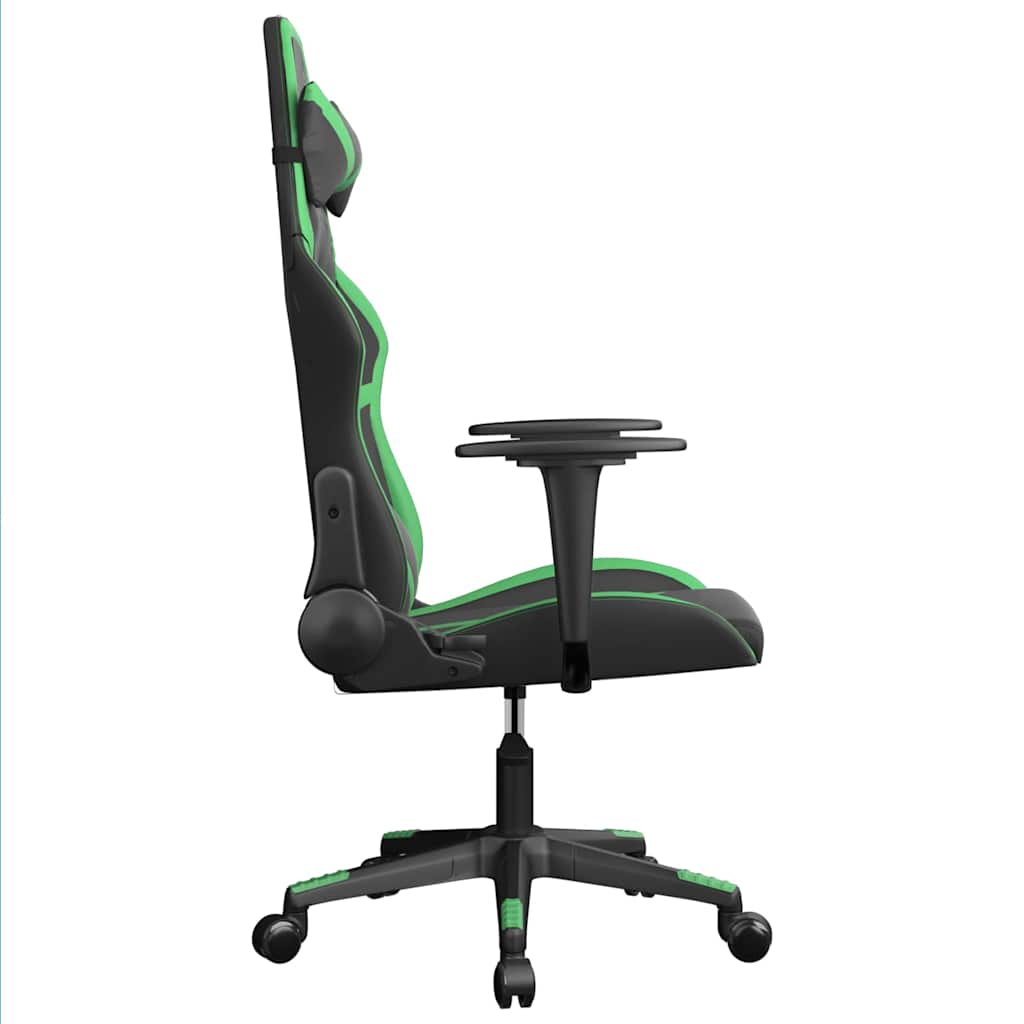 gamingstol m. massagefunktion kunstlæder sort og grøn