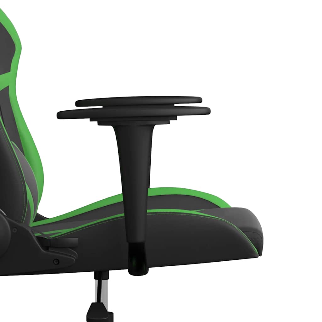 gamingstol m. massagefunktion kunstlæder sort og grøn