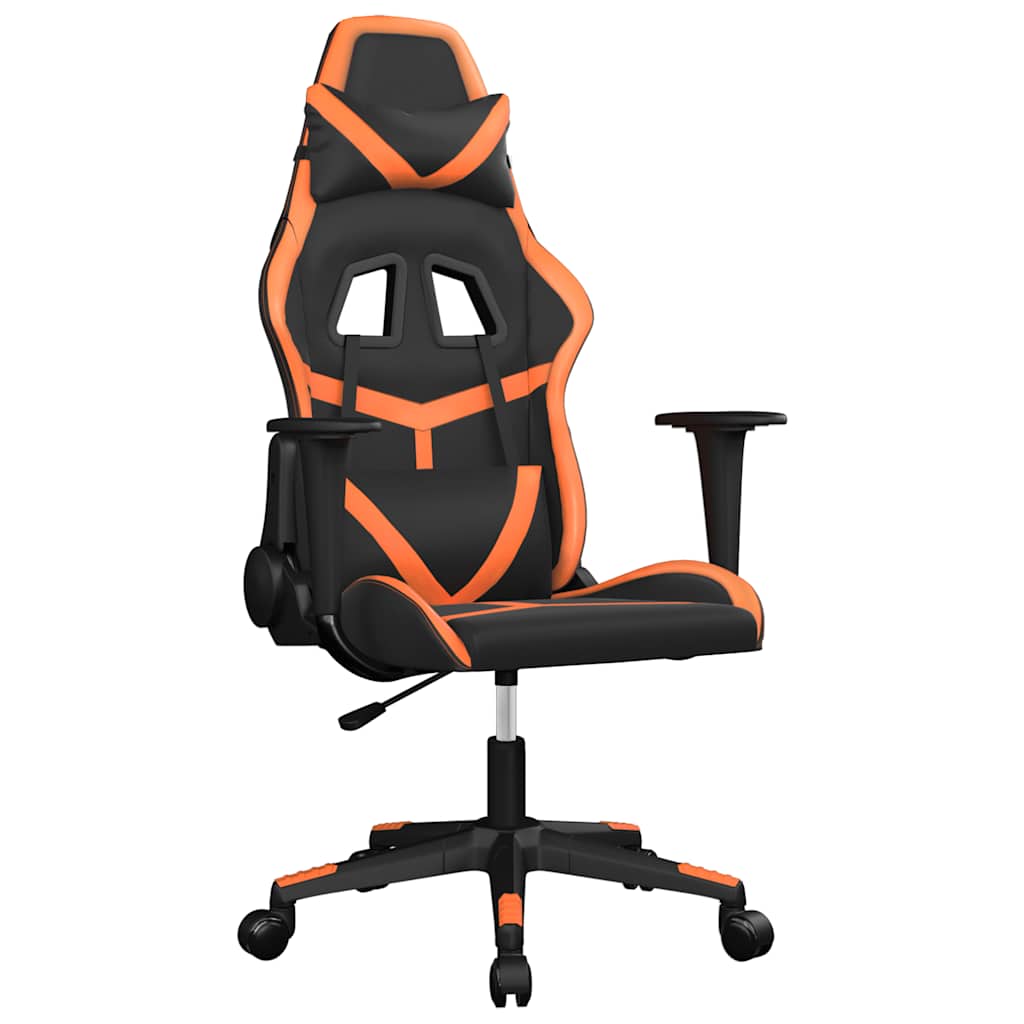gamingstol m. massagefunktion kunstlæder sort og orange