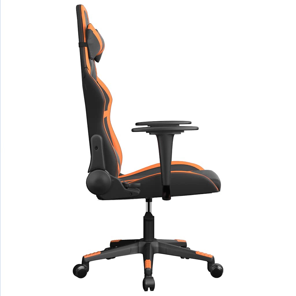 gamingstol m. massagefunktion kunstlæder sort og orange