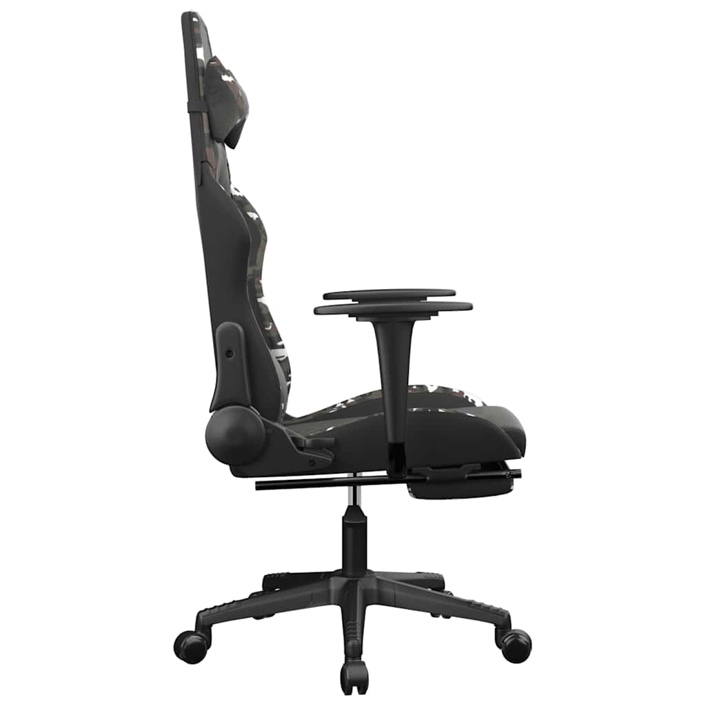 gamingstol m. massage og fodstøtte kunstlæder sort camouflage