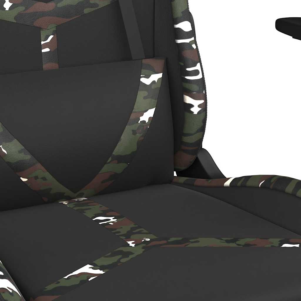 gamingstol m. massage og fodstøtte kunstlæder sort camouflage