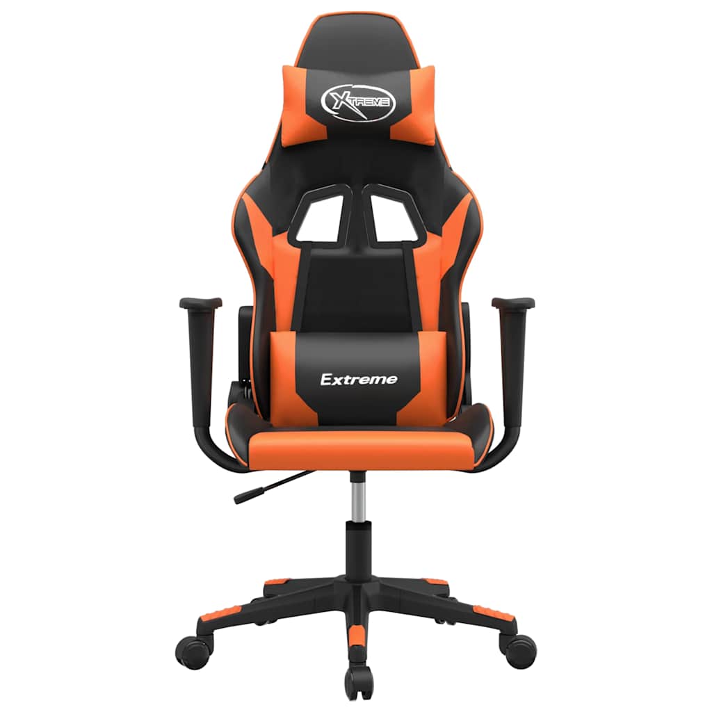 gamingstol m. massagefunktion kunstlæder sort og orange