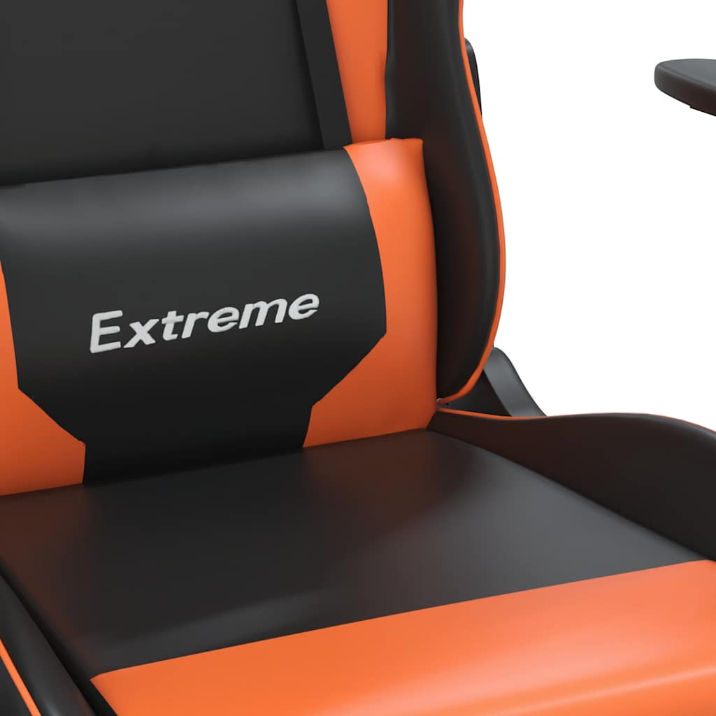 gamingstol m. massagefunktion kunstlæder sort og orange