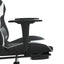 gamingstol m. massagefunktion og fodstøtte kunstlæder sort hvid
