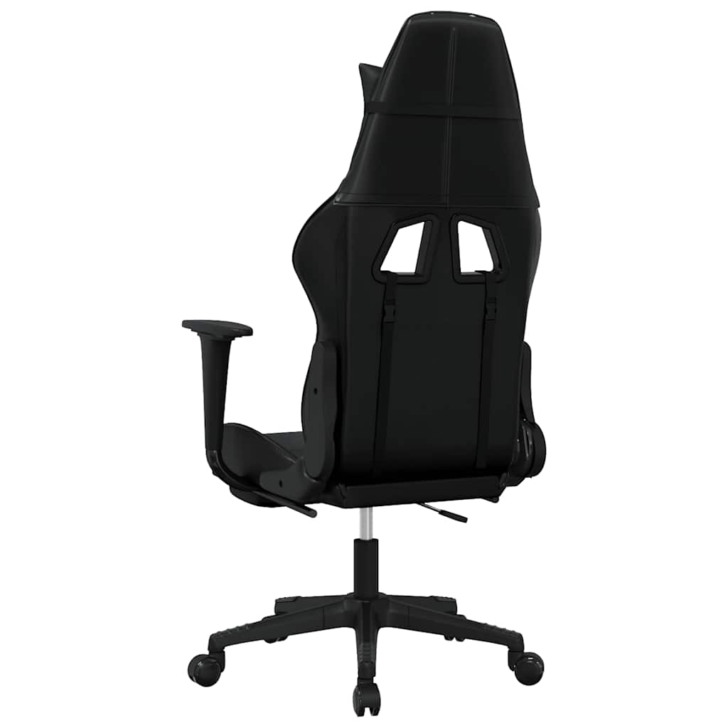 gamingstol m. massagefunktion og fodstøtte kunstlæder sort