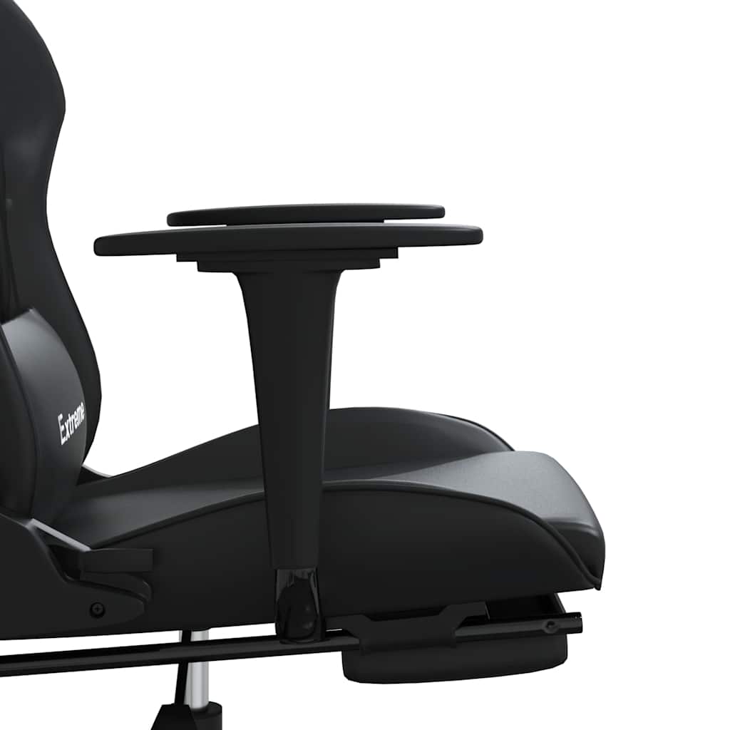 gamingstol m. massagefunktion og fodstøtte kunstlæder sort