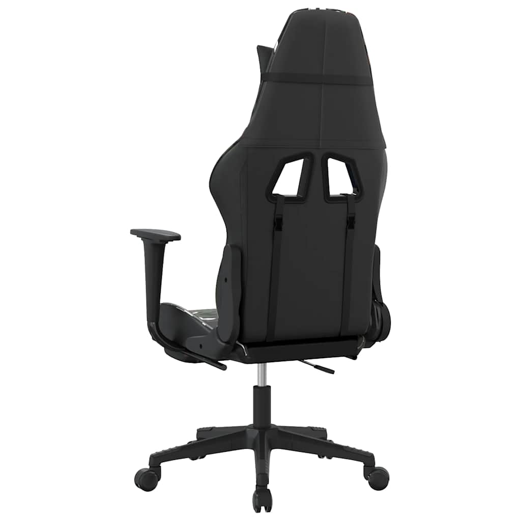 gamingstol m. massage og fodstøtte kunstlæder sort camouflage
