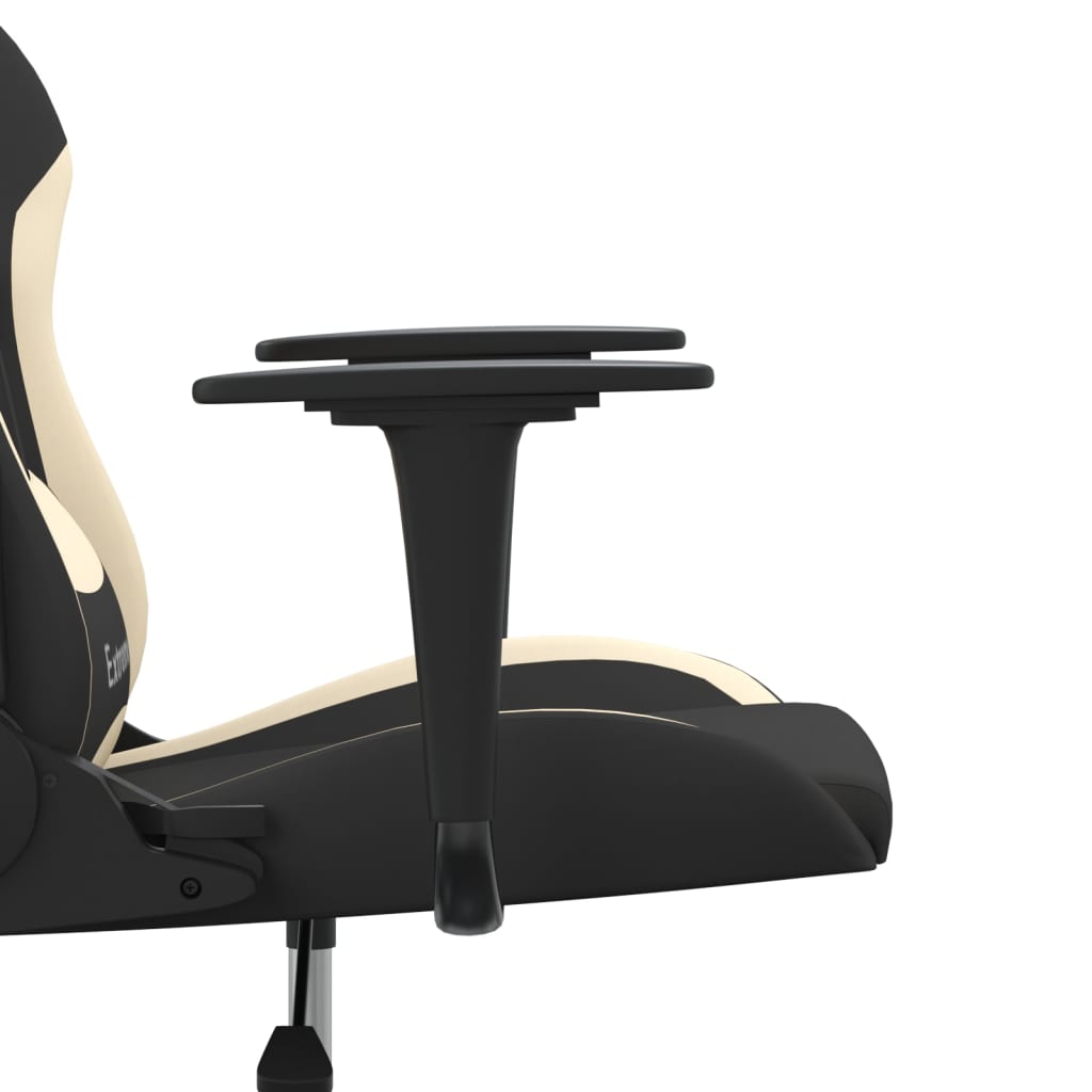 gamingstol med massagefunktion stof sort og cremefarvet