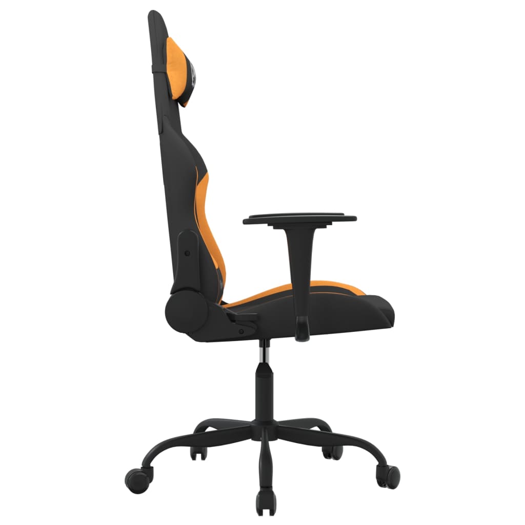 gamingstol med massagefunktion stof sort og orange