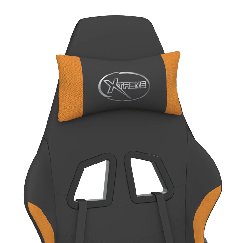 gamingstol med massagefunktion stof sort og orange