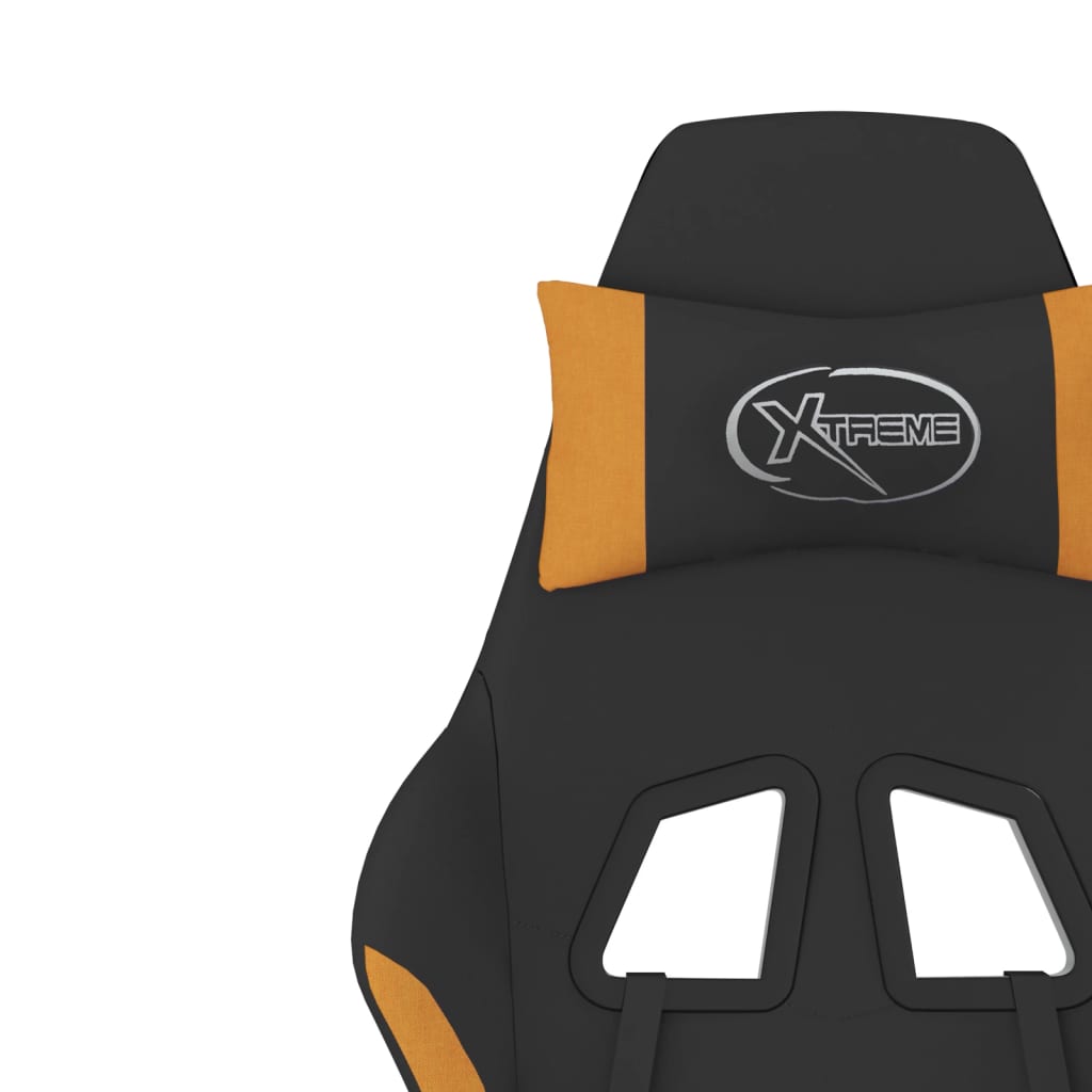 gamingstol med massagefunktion stof sort og orange