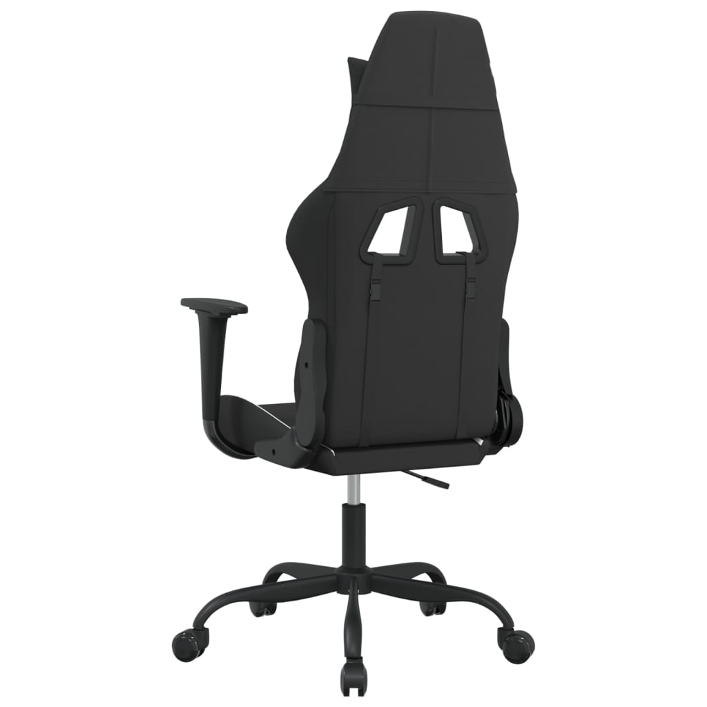 gamingstol med massagefunktion stof sort og hvid