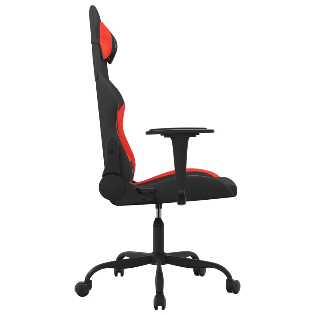 gamingstol med massagefunktion stof sort og rød