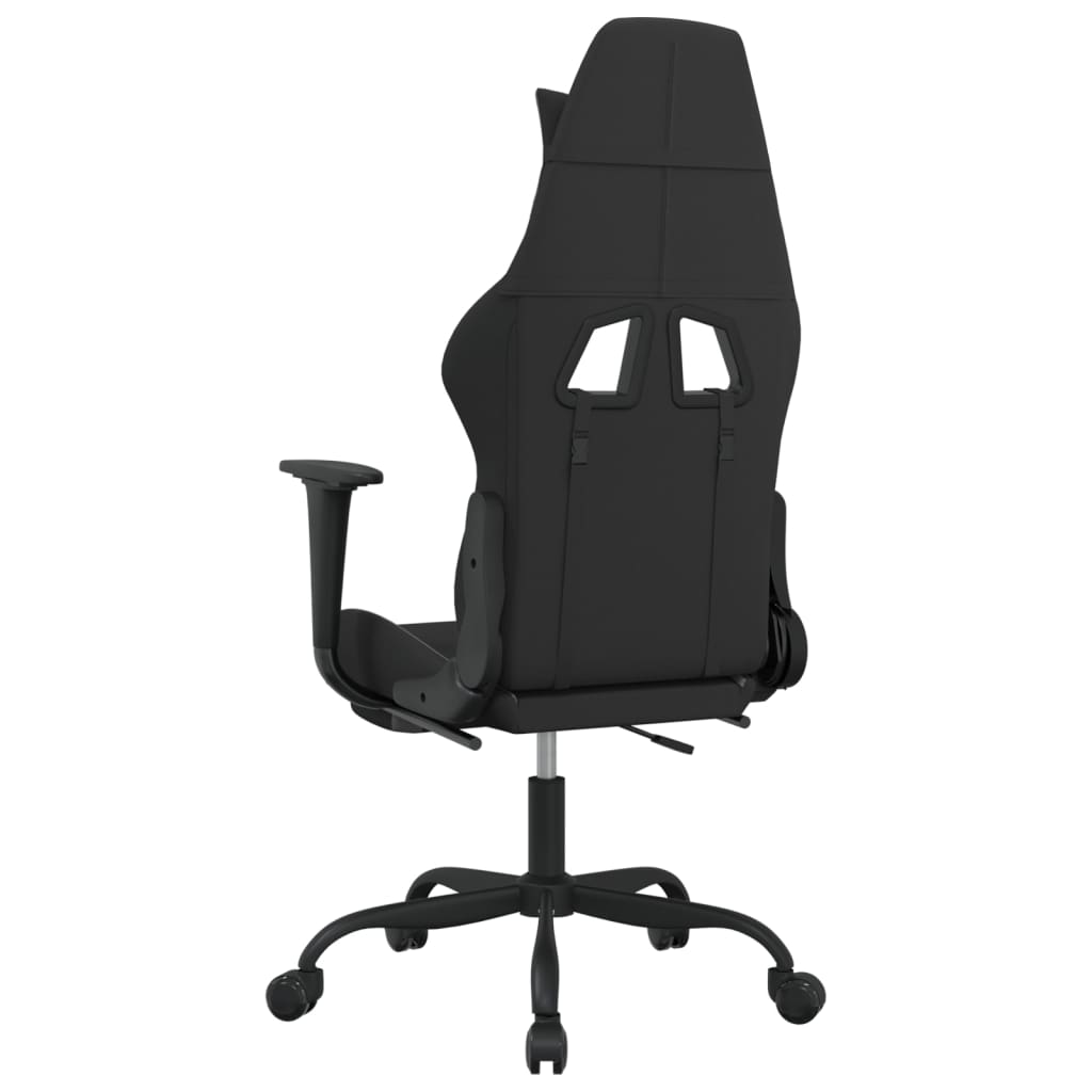 gamingstol med massagefunktion + fodstøtte stof sort og lysegrå