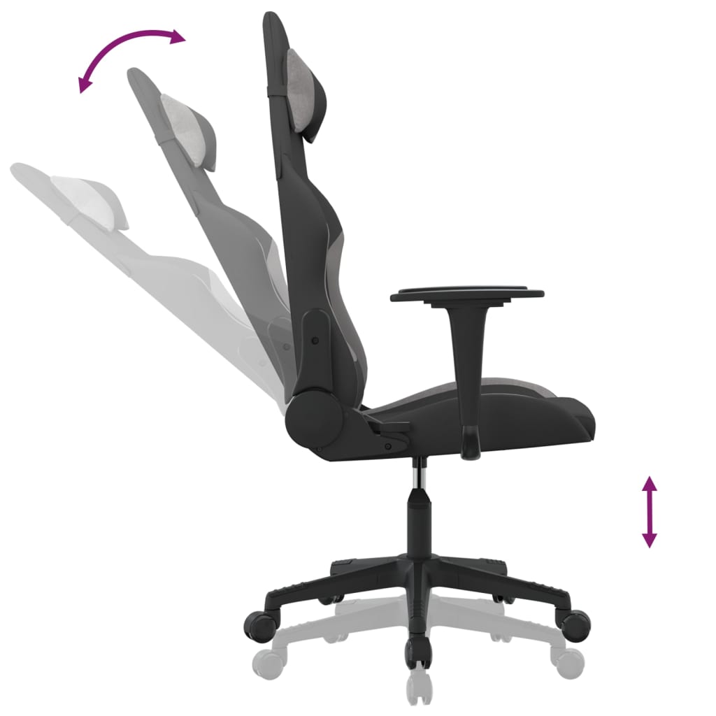 gamingstol med massagefunktion sort og lysegrå