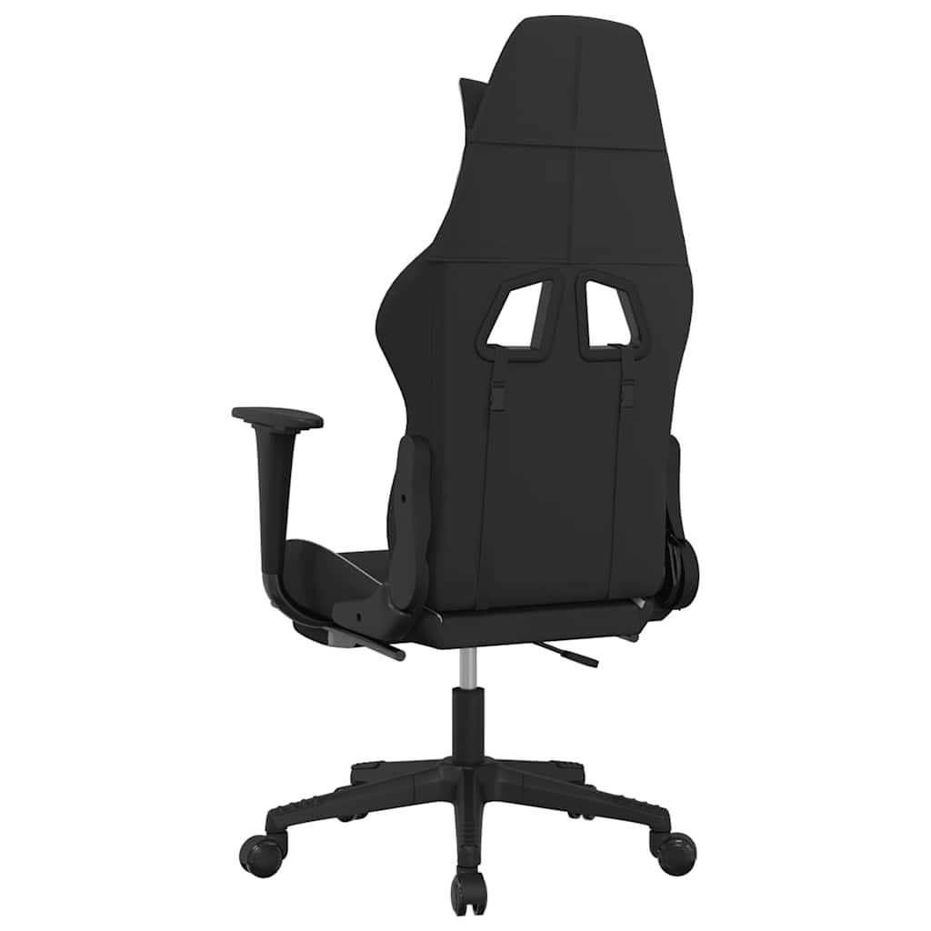 gamingstol med massagefunktion + fodstøtte stof sort og creme