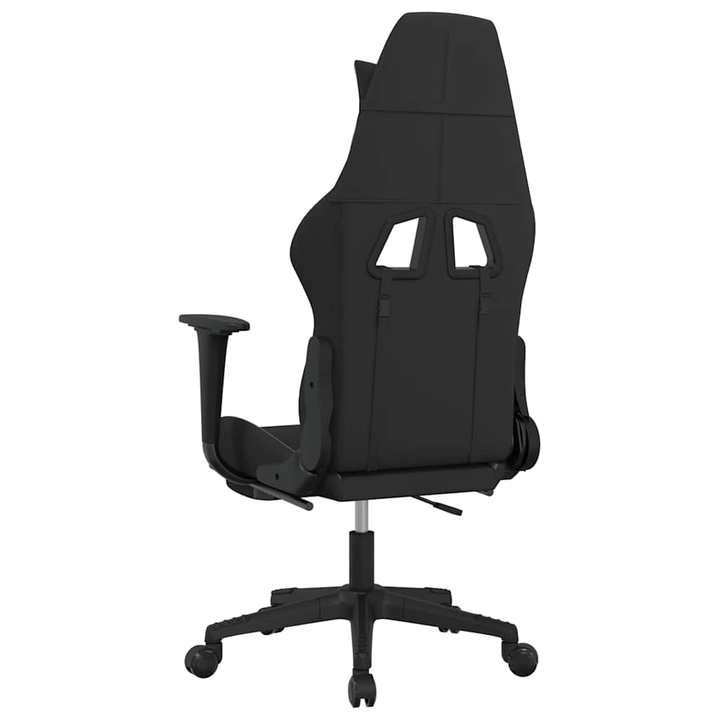 gamingstol med massagefunktion + fodstøtte stof sort og lysegrå