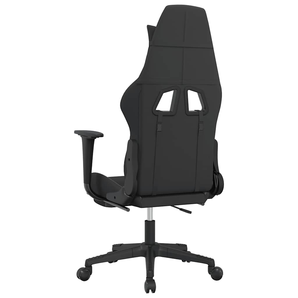gamingstol med massagefunktion + fodstøtte stof sort og blå