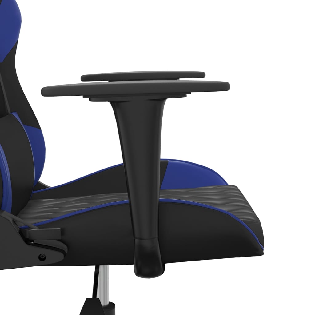 gamingstol m. massagefunktion kunstlæder sort og blå