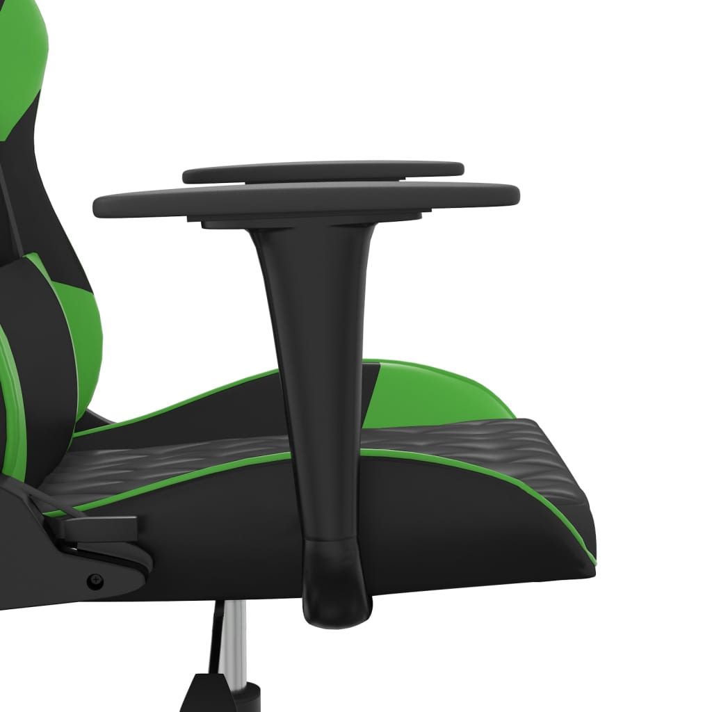 gamingstol m. massagefunktion kunstlæder sort og grøn
