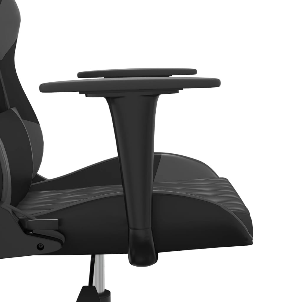 gamingstol m. massagefunktion kunstlæder sort og grå