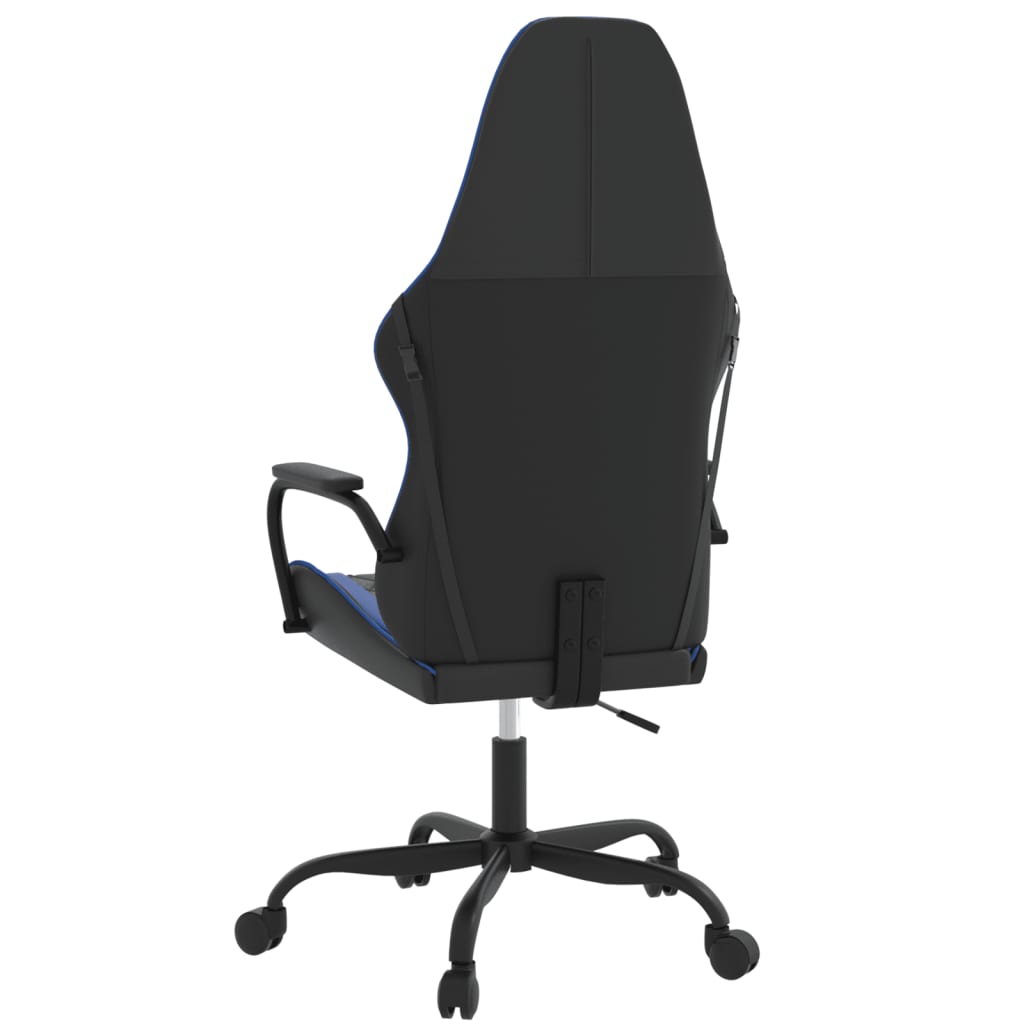 gamingstol m. massagefunktion kunstlæder sort og blå