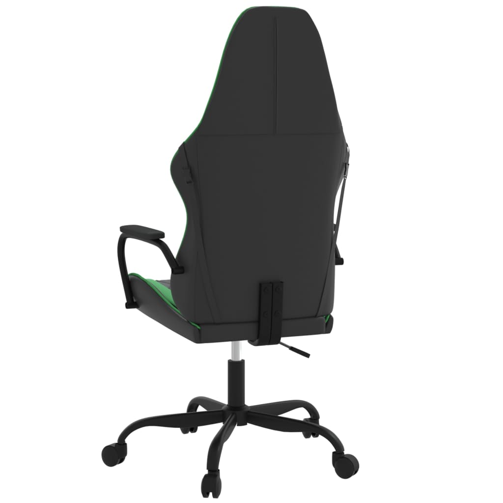 gamingstol m. massagefunktion kunstlæder sort og grøn
