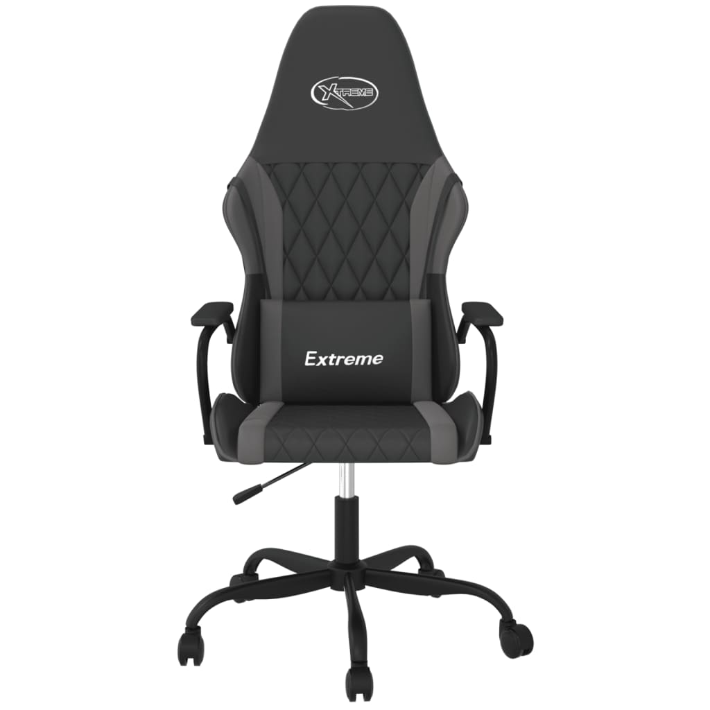 gamingstol m. massagefunktion kunstlæder sort og grå