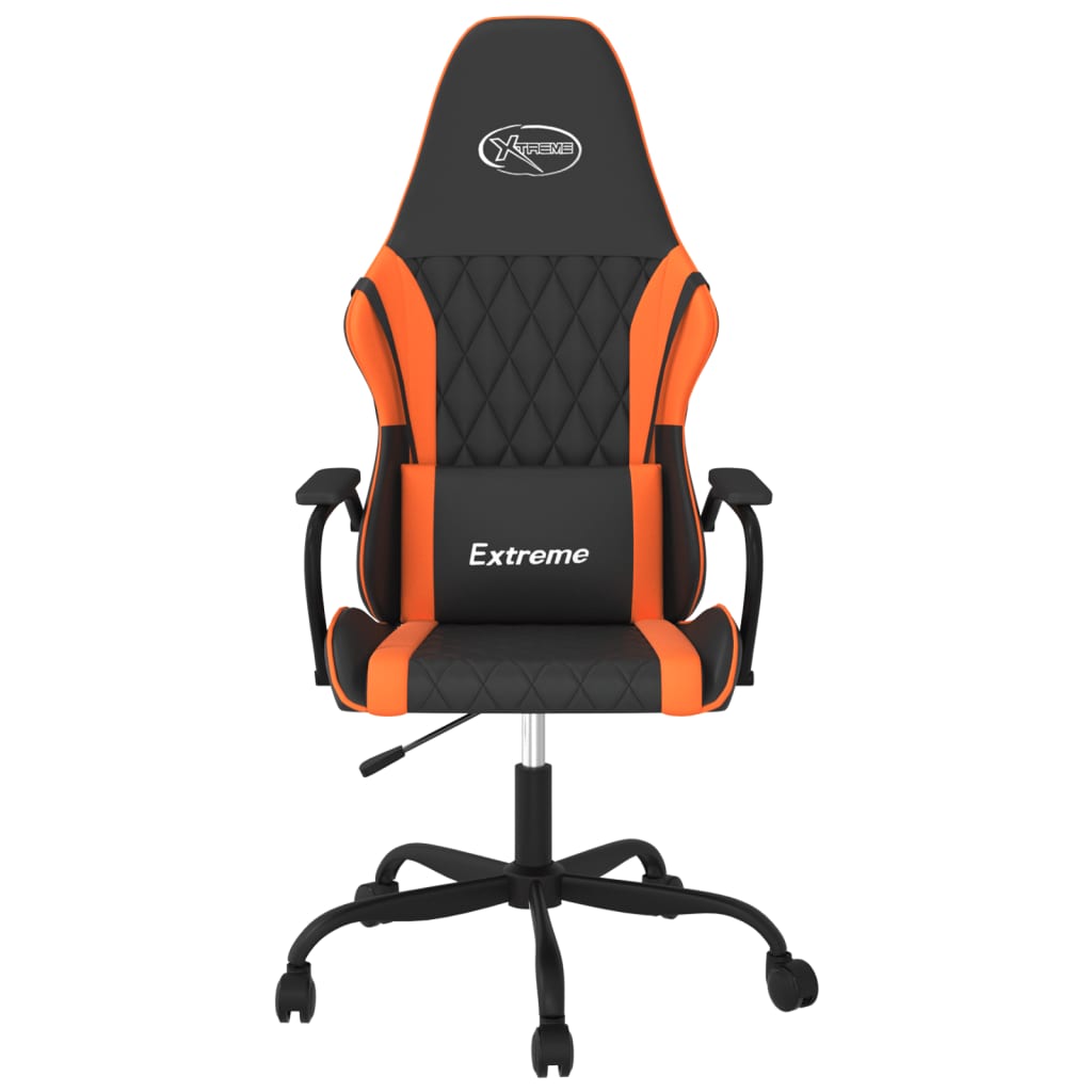 gamingstol m. massagefunktion kunstlæder sort og orange