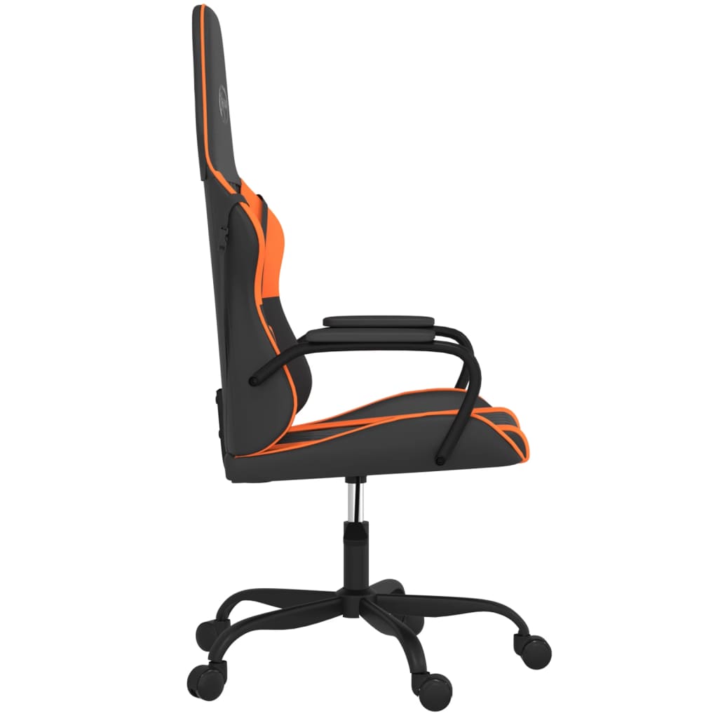 gamingstol m. massagefunktion kunstlæder sort og orange