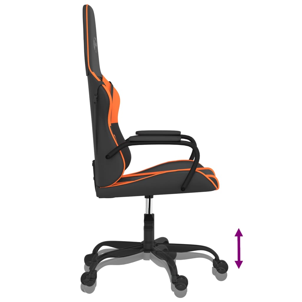 gamingstol m. massagefunktion kunstlæder sort og orange