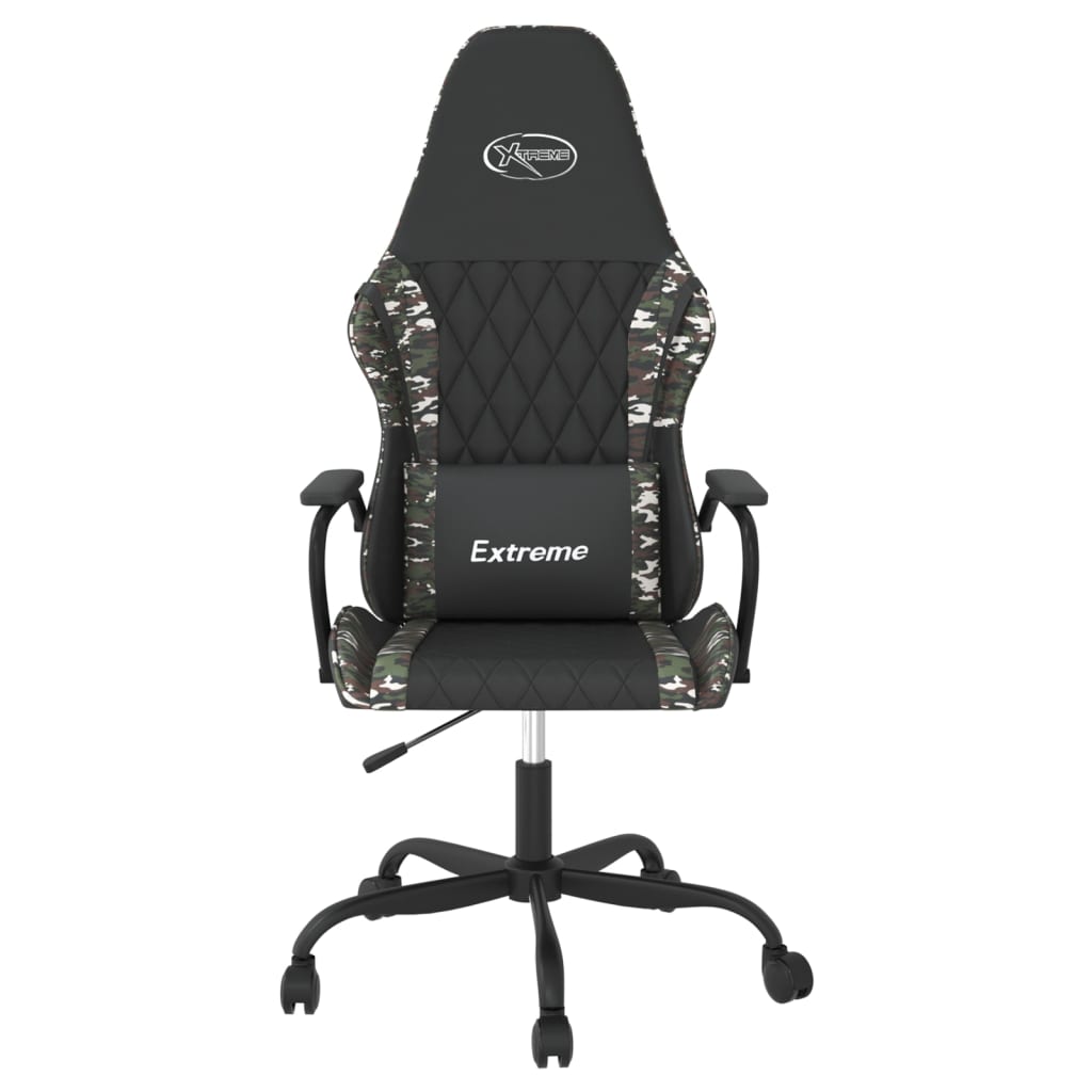 gamingstol m. massagefunktion kunstlæder sort og camouflage