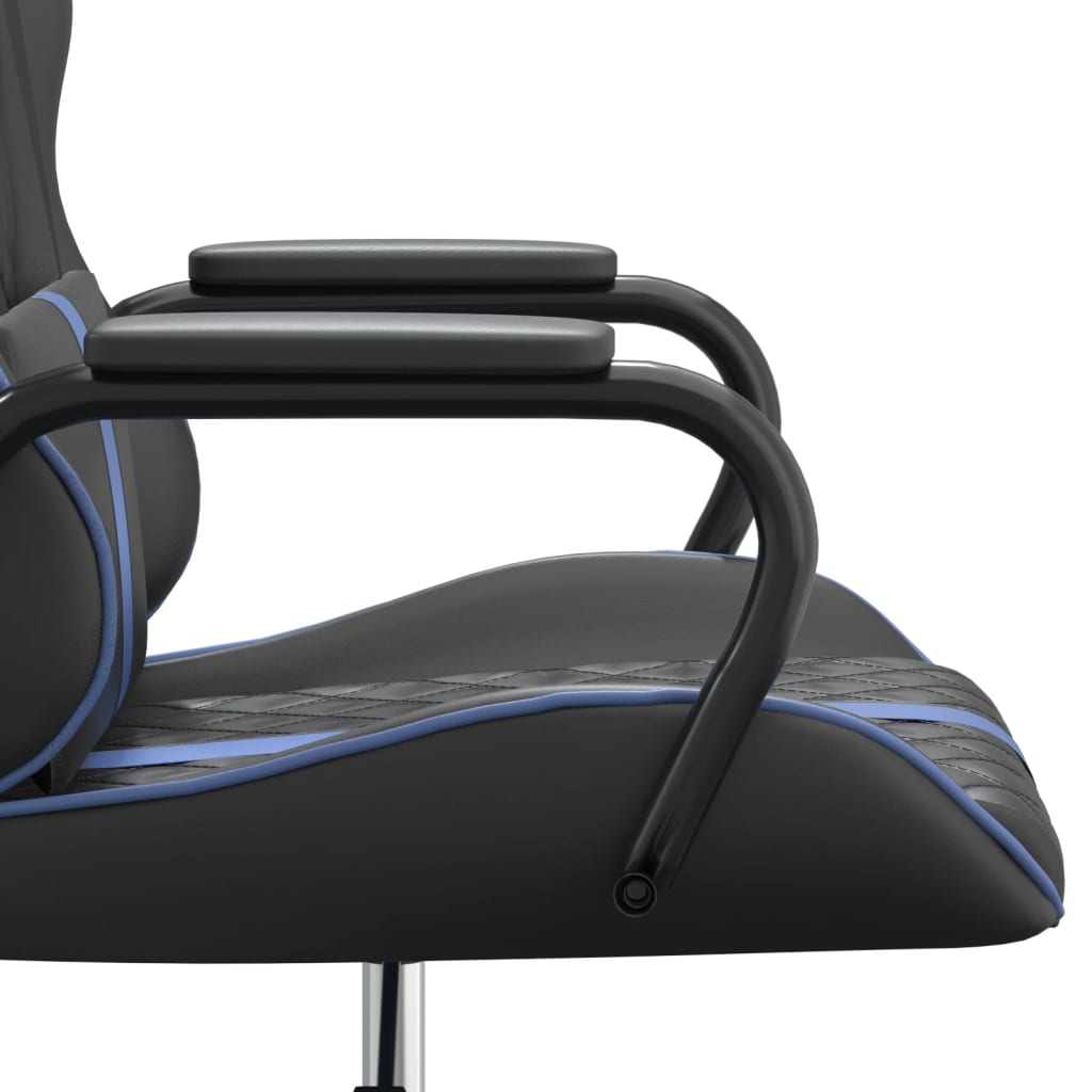 gamingstol m. massagefunktion kunstlæder sort og blå