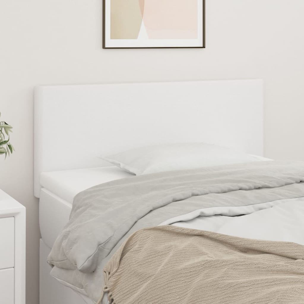 sengegavl 80x5x78/88 cm kunstlæder hvid
