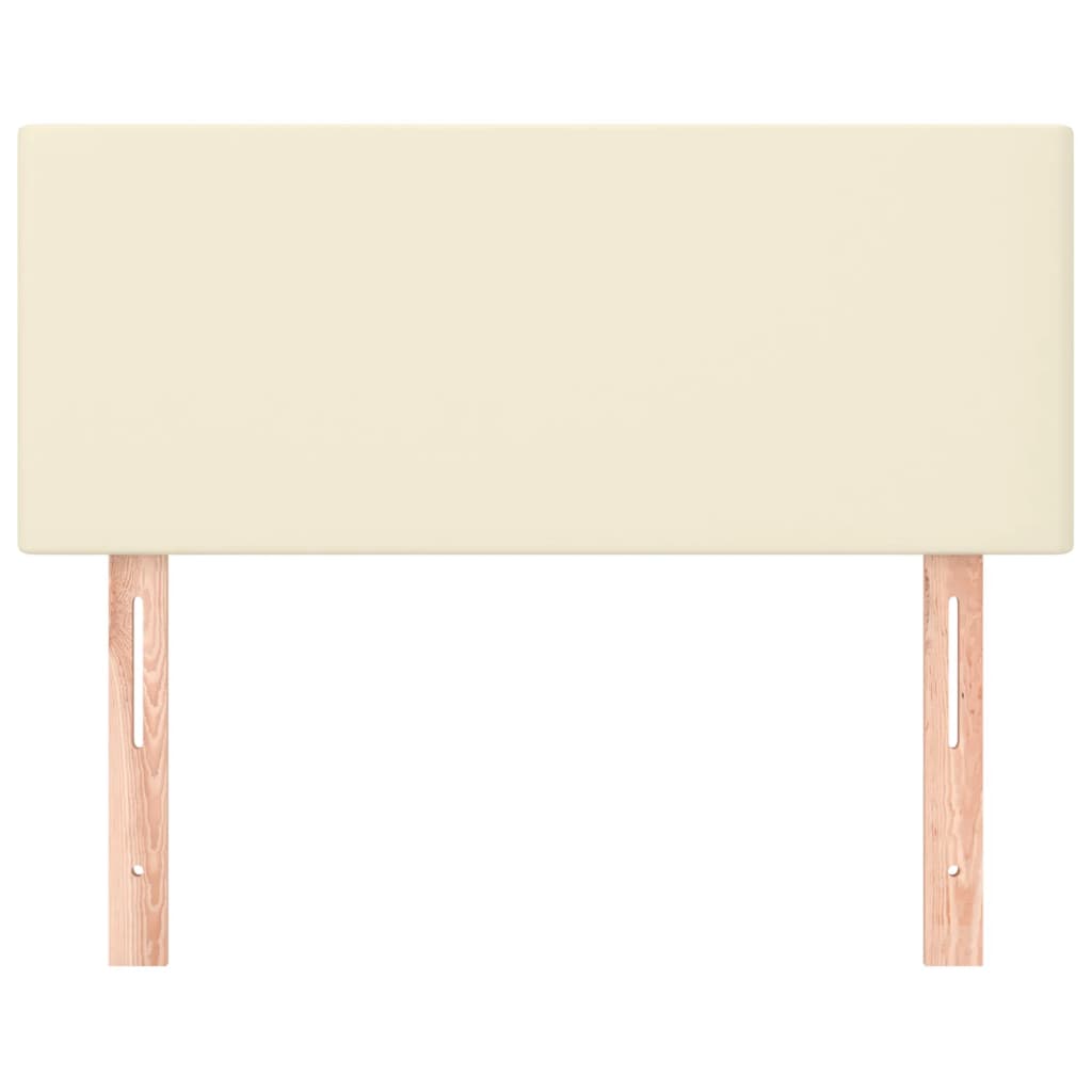 sengegavl 80x5x78/88 cm kunstlæder cremefarvet