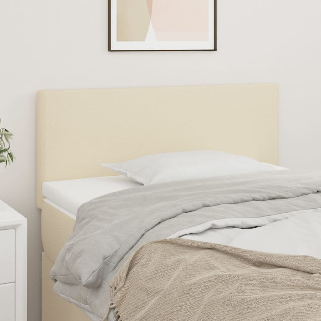 sengegavl 80x5x78/88 cm kunstlæder cremefarvet