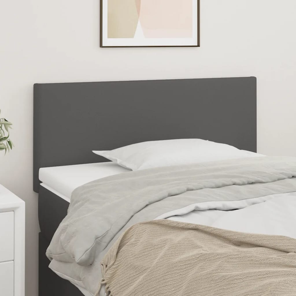 sengegavl 80x5x78/88 cm kunstlæder grå